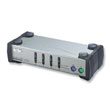 ATEN 4Port PS/2 KVM ½ºÀ§Ä¡ 1°³ÀÇ Å°º¸µå, ¸¶¿ì½º, VGA·Î 4°³ÀÇ ÄÄÇ»Å͸¦ Á¦¾îÇÏ¿© °øÀ¯