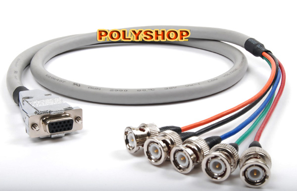 POLY 제작형 RGB DSub(암)-5BNC(수) 변환 케이블(0.5M~5M)**폴리에이브이 POLYAV.COM**